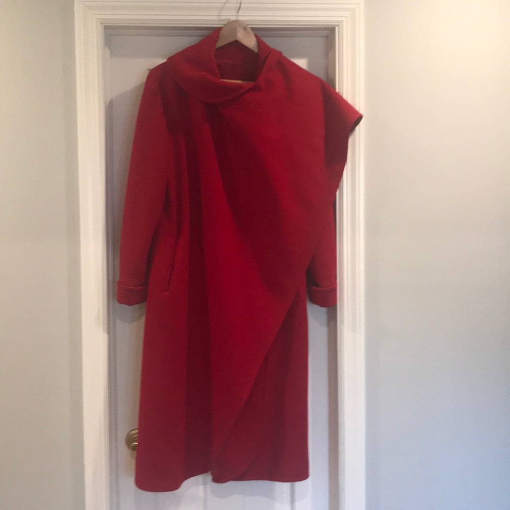 Red Rutland Inc 100% pure wool wrap coat. - Picture 2 of 4